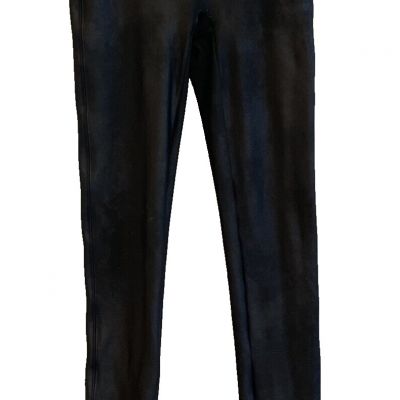 SPANX Women's Size Small Black Faux Leather Leggings Pants Style 2437